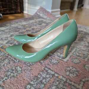 Franco Sarto Green Patent Leather Heels 6.5